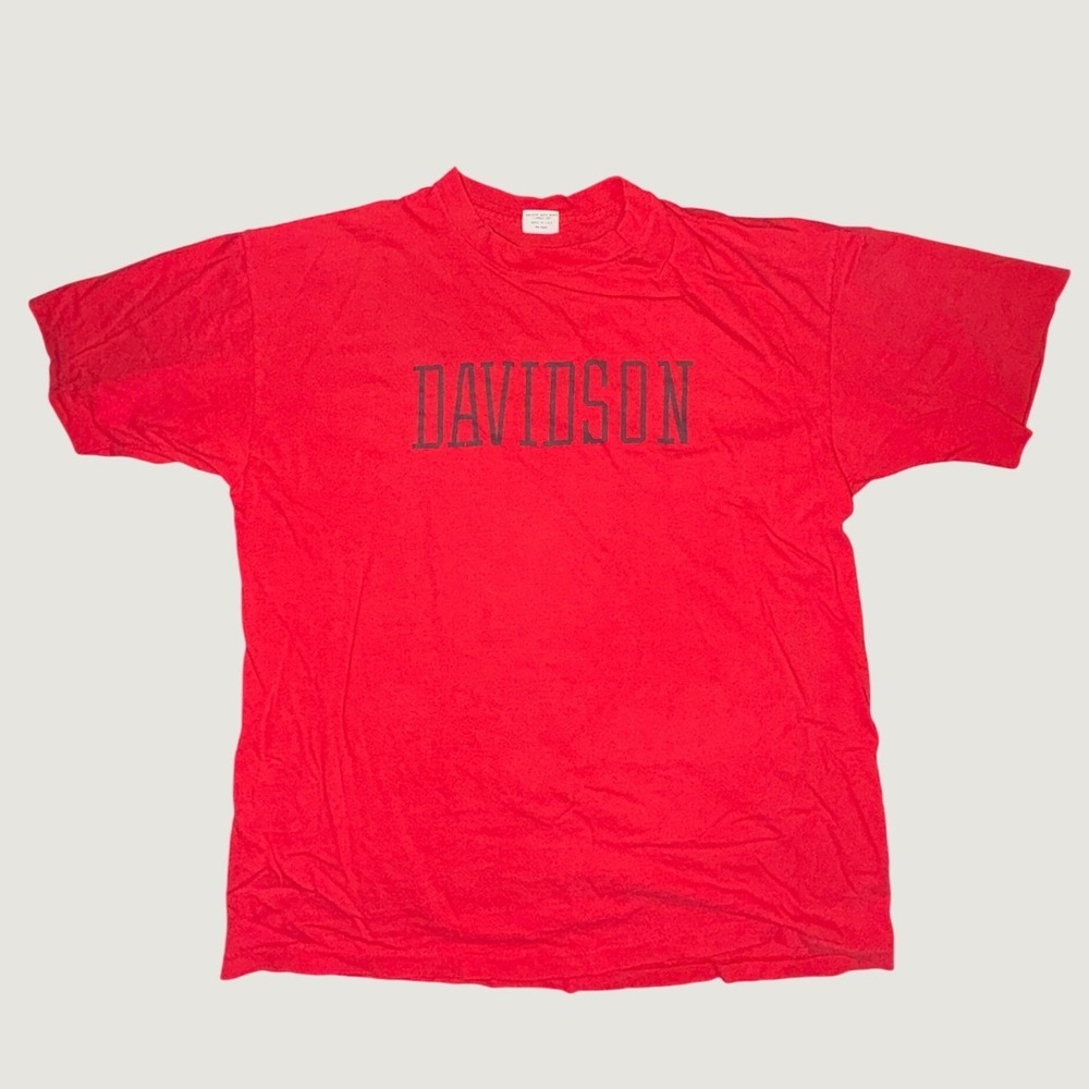 Vintage Belton Tough Tee Red Davidson Graphic T-Shirt USA Made Mens Large 42-44